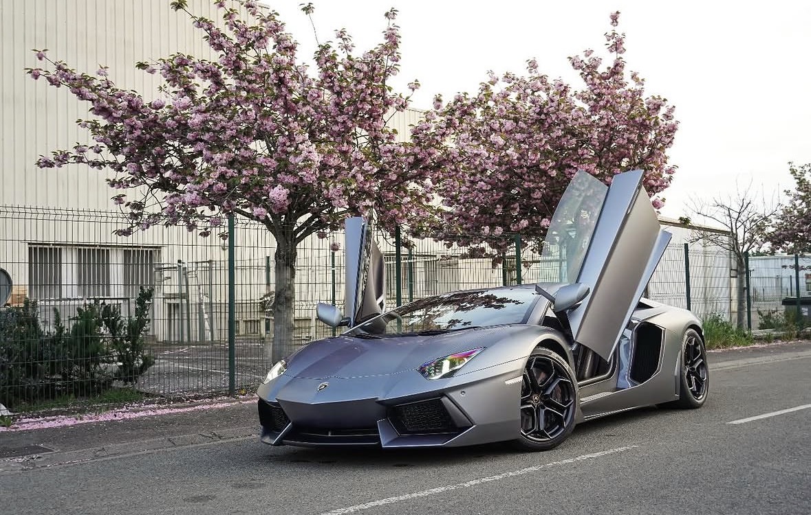 Lamborghini Aventador portes ouvertes lors d'un rassemblement DMZ